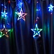 Светодиодная гирлянда Feron CL29 бахрома Звезды  3м  + 3м 230V мультиколор, статичная, c питанием от сети, прозрачный шнур - фото