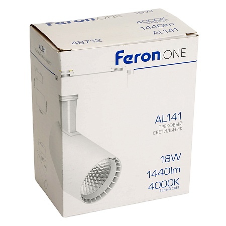 Светодиодный светильник Feron.ONE AL141 трековый однофазный на шинопровод 18W 4000K 35 градусов белый - фото