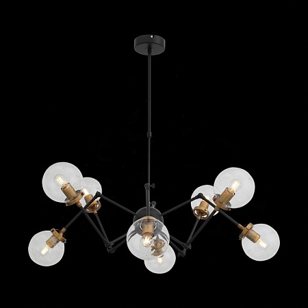Люстра потолочная ST-Luce Черный, Золото/Прозрачный E27 8*40W (из 2-х коробок) SL234.402.08 - фото