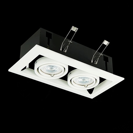 Св-к встр. Черный, Белый GU10 2*50W IP20 L245xW126xH70 220V Без ламп ST250.558.02 - фото