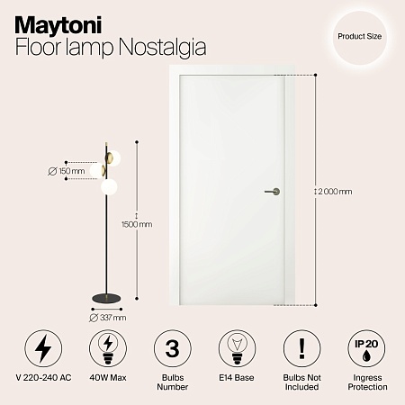 Напольный светильник (торшер) Maytoni Nostalgia MOD048FL-03G - фото