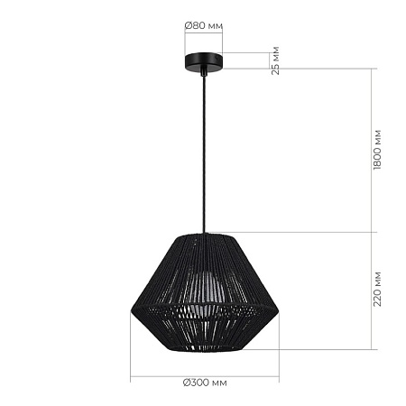 Светильник подвесной черный/черный E27 1*40W SLE6025-403-01 - фото