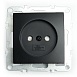 Розетка 1-местная б/з (механизм), STEKKER, PST10-9109-03, 250В, 16А с защитной шторкой, серия Эрна, черный - фото