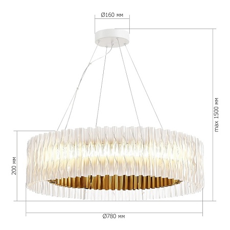 Светильник подвесной ST-Luce Золотистый/Прозрачный LED 1*87W 3000K SL6012.213.01 - фото