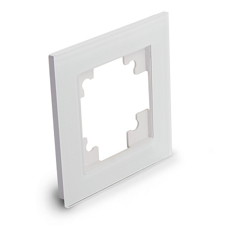 Рамка 1-местная, стекло, STEKKER, GFR00-7001-01, серия Катрин, белый - фото