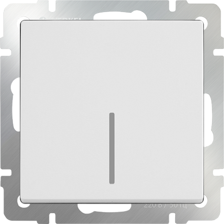 Выключатель одноклавишный с подсветкой белый WL01-SW-1G-LED - фото