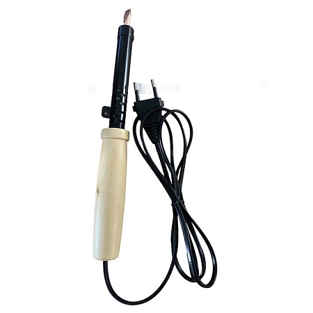 Паяльник с деревянной ручкой 100W, нихромовый нагреватель, долговечное жало, 230В, STEKKER PLE110-100 - фото