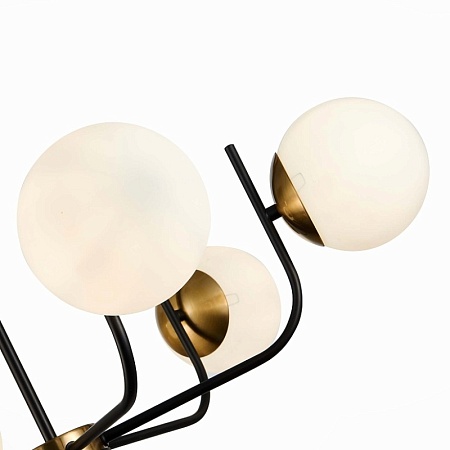 Светильник потолочный Черный, Латунь/Белый E27 6*60W SLE1098-402-06 - фото