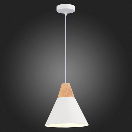 Светильник подвесной Белый/Белый, Светлое дерево E27 1*60W SLE125103-01 - фото