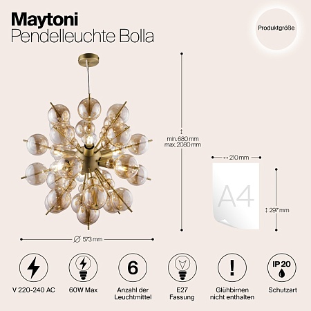 Подвесной светильник Maytoni Bolla MOD133PL-06BS - фото