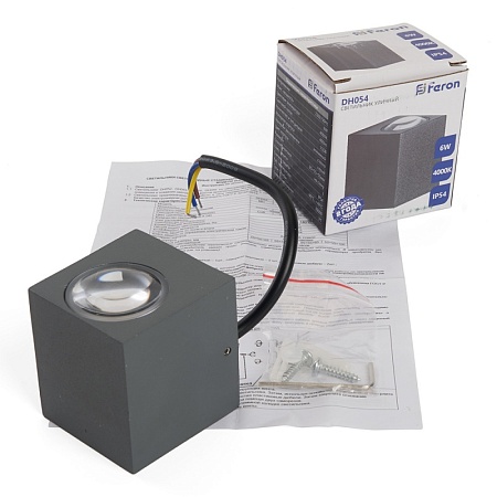 Светильник уличный светодиодный Feron DH054, 6W, 400Lm, 4000K, серый - фото