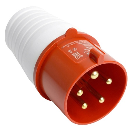 Вилка прямая ST-025 32А 380В 3P+PE+N IP44, PPG32-025-44, Stekker - фото