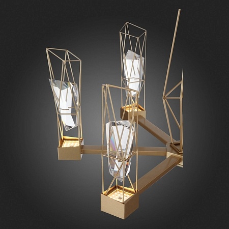 Люстра подвесная ST-Luce Матовое золото/Матовое золото, Прозрачный LED 6*8W 4000K SL815.203.06 - фото