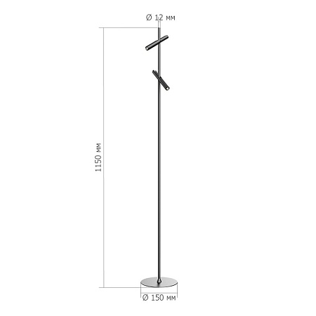 Светильник напольный ST-Luce Черный/Черный, Золотистый LED 2*3W 3000K SL6210.405.02 - фото