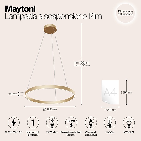 Подвесной светильник Maytoni Rim MOD058PL-L32BS4K - фото