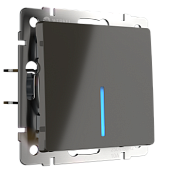 Выключатель одноклавишный  с подсветкой серо-коричневый W1110107