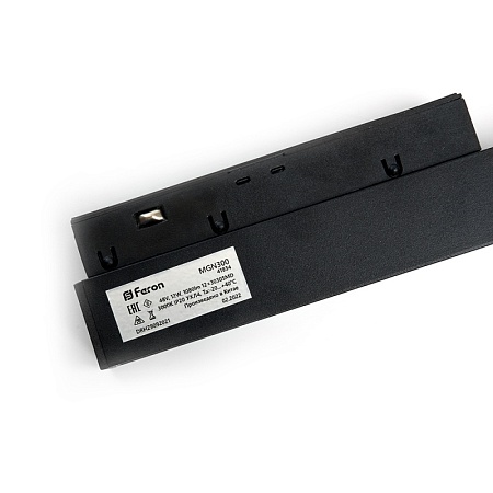 Светильник светодиодный Feron MGN300 трековый низковольтный 12W, 1080 Lm, 3000К, 30 градусов, черный серия LensLine - фото