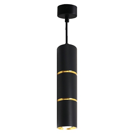 Светильник потолочный Feron ML1868  Barrel ZEN levitation на подвесе MR16 35W, 230V, чёрный, золото 55*180 - фото