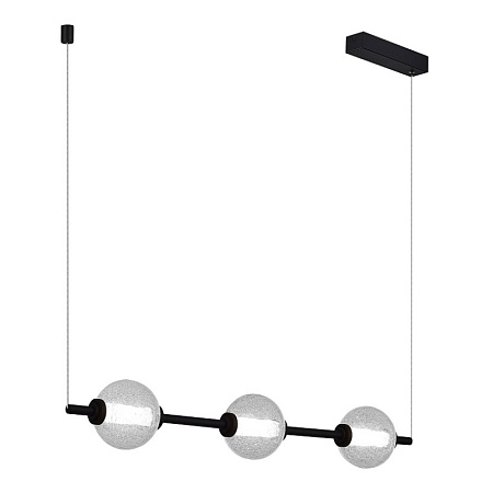 Светильник подвесной ST-Luce Черный/Прозрачное кракелированное стекло LED 3*8,5W 3000K SL6120.403.03 - фото