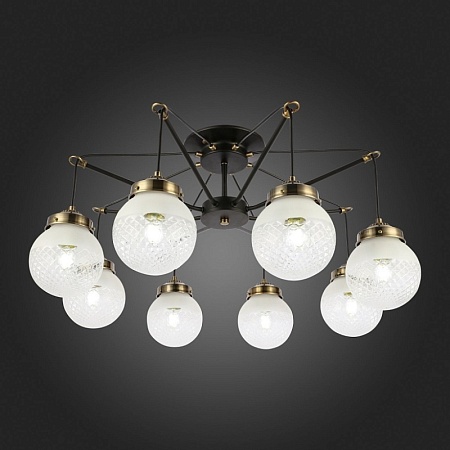 Светильник потолочный Черный, Бронза/Прозрачный, Белый E27 8*60W SLE110302-08 - фото