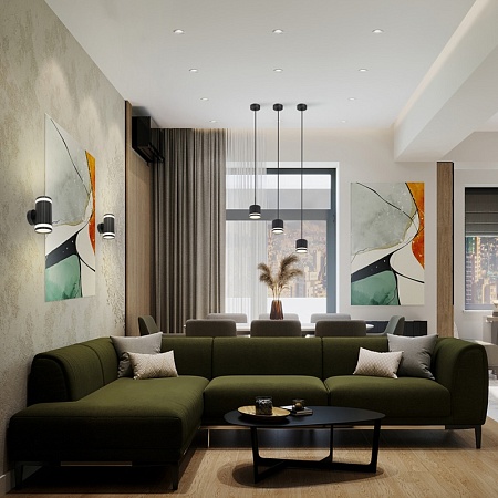 Светильник потолочный Feron Barrel HL3698 OLYMPUS levitation 12W, 230V, GX53, белый, на подвесе 1,7 м - фото