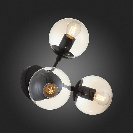 Бра ST-Luce Черный/Янтарный E27 3*40W SL549.411.03 - фото