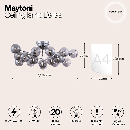 Потолочный светильник Maytoni Dallas MOD545PL-20CH - фото