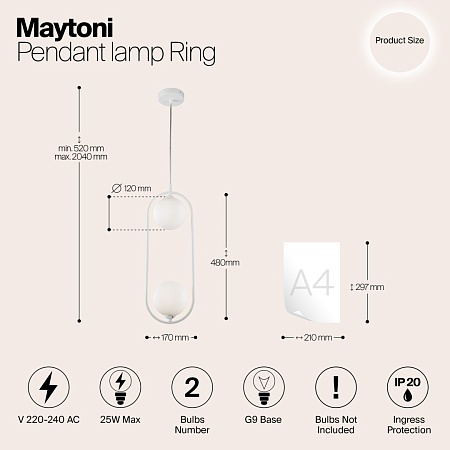 Подвесной светильник Maytoni Ring MOD013PL-02W - фото