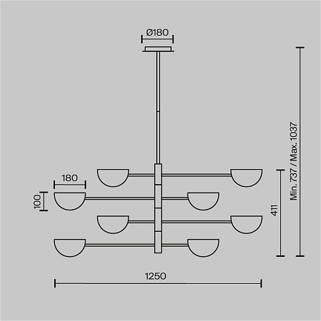 Люстра Maytoni Mollis MOD126PL-08B - фото