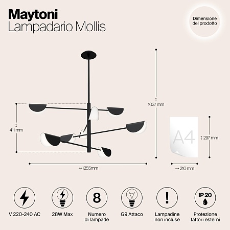 Люстра Maytoni Mollis MOD126PL-08B - фото