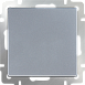 Выключатель одноклавишный проходной серебряный WL06-SW-1G-2W - фото