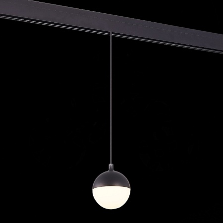 Магнитный трековый светильник подвесной Черный LED 1*7W 3000K 520Lm Ra>80 120° IP20 D90 ST358.433.07 - фото