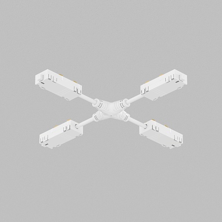 TR2116-WH Гибкий Х-образный, электрический коннектор трека SMART, белый - фото