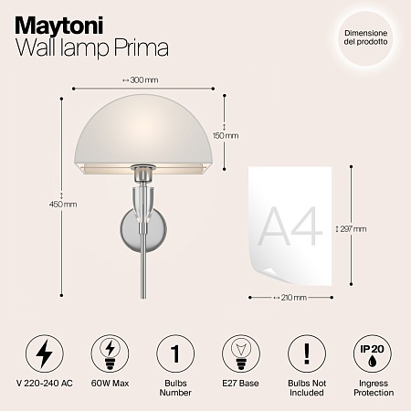 Настенный светильник (бра) Maytoni Prima Z034WL-01CH - фото