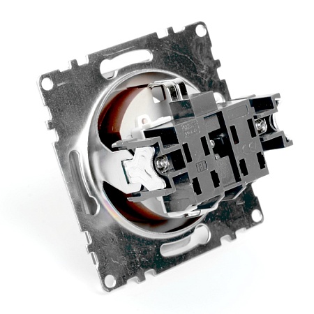 Розетка 1-местная с/з (механизм), STEKKER GLS16-7110-04, 250В, 16А с защитной шторкой, серия Катрин, шоколад - фото