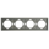 Рамка STEKKER, PFR00-5004-10  4-местная, серия Эмили, платиново-серый, soft touch