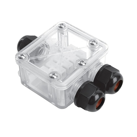 Коробка распределительная STEKKER  LD538 водонепроницаемая на 3 выхода, 450V, 110х70х35, прозрач - фото