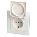 Розетка 1-местная с/з с крышкой STEKKER GLS16-7012-01, 250В, 16А с защитной шторкой, серия Катрин, белый - фото