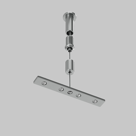 Тросовый подвес 2шт Exility круглый низкопрофильный серебро - фото