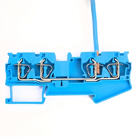 Зажим пружинный, 4-проводной проходной ЗНИ - 4.0 (JXB ST 4), синий STEKKER - фото