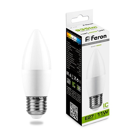 Лампа светодиодная Feron LB-770 Свеча E27 11W 175-265V 4000K - фото