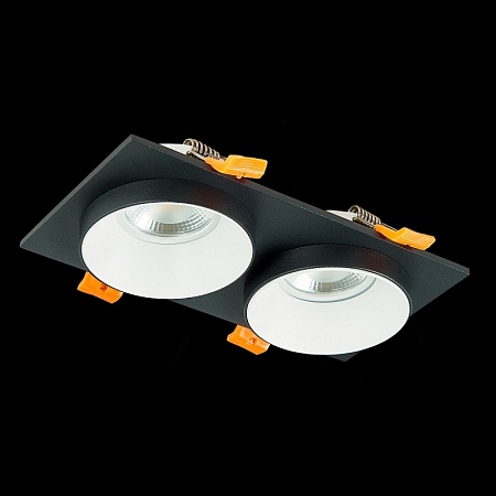 Св-к встр. Черный GU10 2*50W IP20 L175xW92xH38 220V Без ламп ST206.428.02 - фото