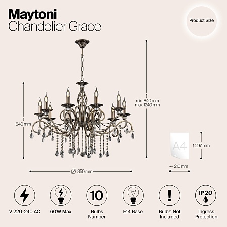 Люстра Maytoni Grace RC247-PL-10-R - фото