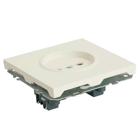 Розетка 1-местная с защитной шторкой (механизм), STEKKER, б/з, 250В, 16А, серия Эмили, RST16-5109-01 , белый фарфор, soft touch - фото