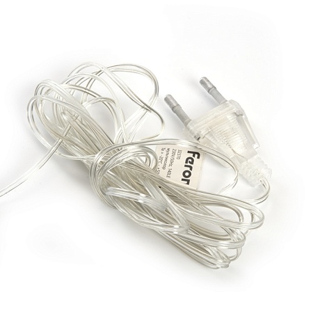 Светодиодная гирлянда Feron CL90  7 веток (2м) + 1.5м 230V 5000K, c питанием от сети, прозрачный шнур - фото