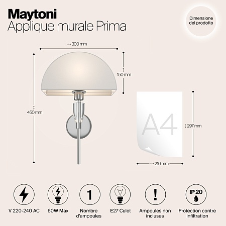 Настенный светильник (бра) Maytoni Prima Z034WL-01CH - фото