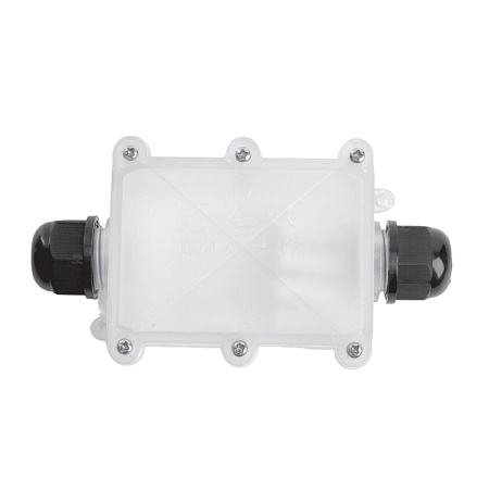 LD537 Коробка распределительная водонепрониц. 2 вых. с 4-конт. коннектором, STEKKER, 450V, 130х70х41, прозрач - фото