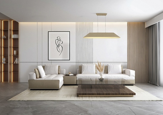 Светильник подвесной ST-Luce Бежевый,Белый/Бежевый,Белый LED 1*32W SL3001.813.01 - фото