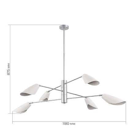 Светильник подвесной Серебристый/Белый E14 6*60W SLE1254-103-06 - фото