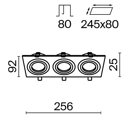 Встраиваемый светильник Technical Atom DL024-2-03W - фото